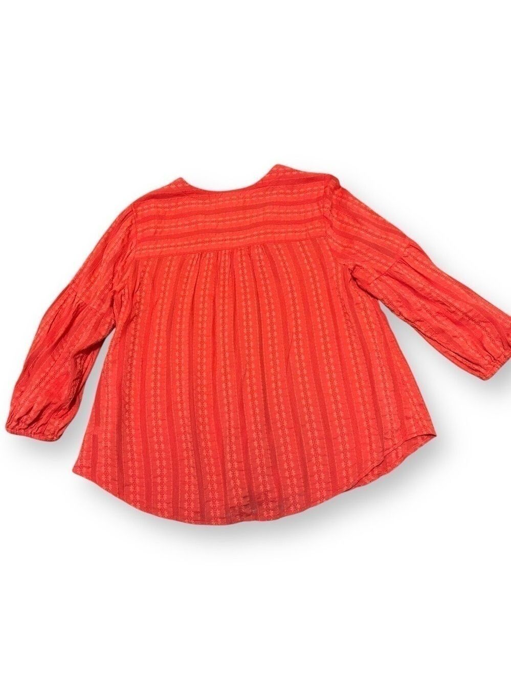 J. Jill Red Orange Cotton Boho 3/4 Sleeve Button Up Size - Large - Picture 2 of 8